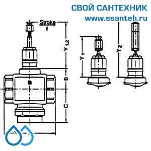 10105 Honeywell, V5011R1067 Клапан двухходовой (проходной) муфтовый, PN16, DN25, Kvs 10,0, 170 °C