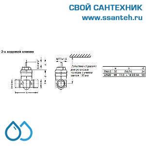 09988 Honeywell, V5832A1079 Клапан двухходовой (проходной) регулирующий резьбовой, PN16, DN20, Kvs 4.0, 6.5мм, 2…120 °C
